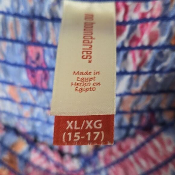 Strapless Maxi Dress Colorful IKAT print Sundress Smocked Babydoll A-line 15/17 - Picture 7 of 9